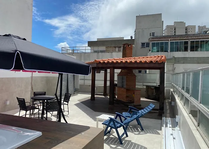Cobertura Guaruja Apto Com Jacuzzi E Churrasqueira